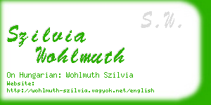 szilvia wohlmuth business card